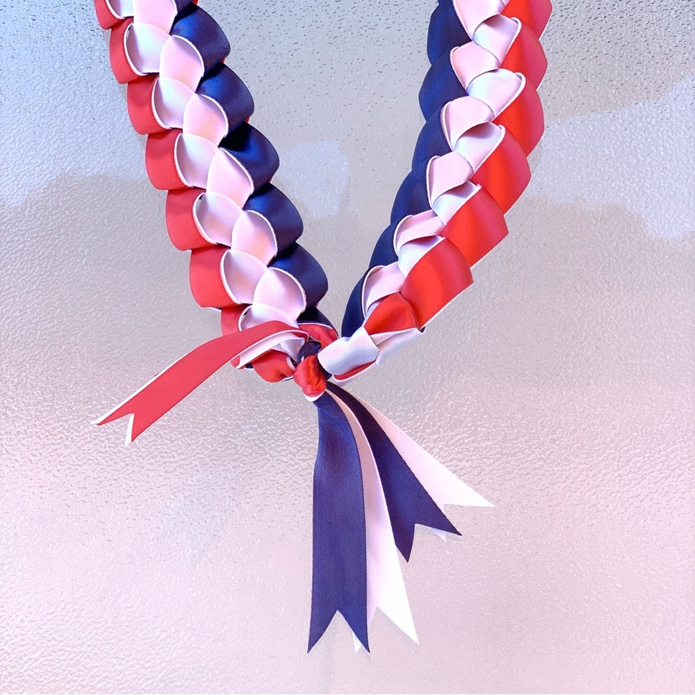 Patriotic Handmade Ribbon Lei - Picture 4 of 4